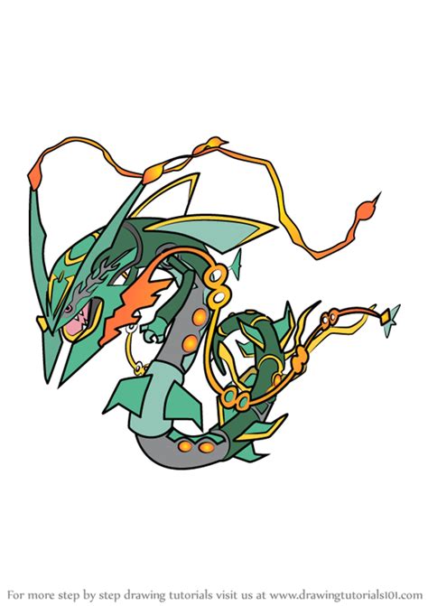 how to draw mega rayquaza step by step|How To Draw Mega Rayquaza .